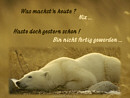 Was machst'n heute ? Nix ...  Haste doch gestern schon gemacht !  Bin nich fertig geworden ... 